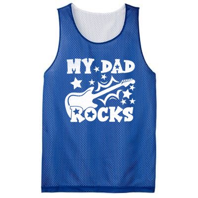 My Dad Rocks Funny Fathers Day Dad Vintage Gift Mesh Reversible Basketball Jersey Tank