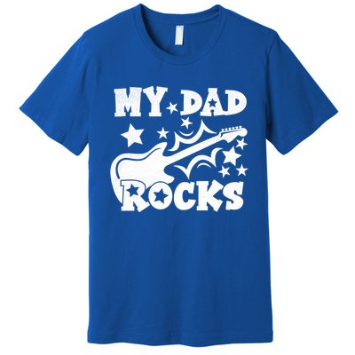 My Dad Rocks Funny Fathers Day Dad Vintage Gift Premium T-Shirt