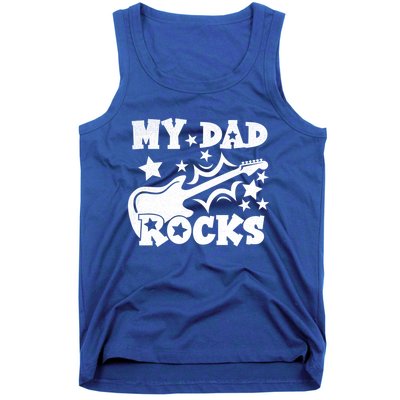 My Dad Rocks Funny Fathers Day Dad Vintage Gift Tank Top