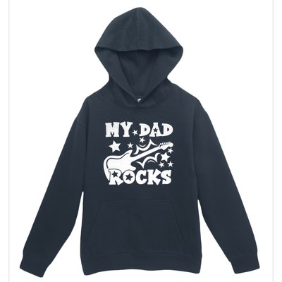 My Dad Rocks Funny Fathers Day Dad Vintage Gift Urban Pullover Hoodie