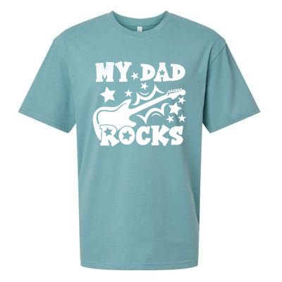 My Dad Rocks Funny Fathers Day Dad Vintage Gift Sueded Cloud Jersey T-Shirt