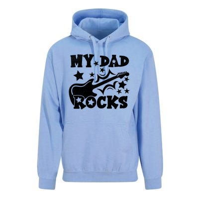 My Dad Rocks Funny Fathers Day Dad Vintage Gift Unisex Surf Hoodie