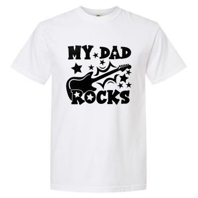 My Dad Rocks Funny Fathers Day Dad Vintage Gift Garment-Dyed Heavyweight T-Shirt