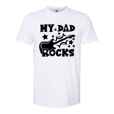 My Dad Rocks Funny Fathers Day Dad Vintage Gift Softstyle CVC T-Shirt