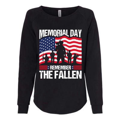 Memorial Day Remember the Proud Veteran Military Vintage Womens California Wash Sweatshirt