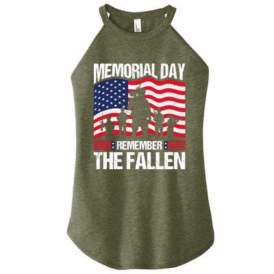 Memorial Day Remember the Proud Veteran Military Vintage Women’s Perfect Tri Rocker Tank