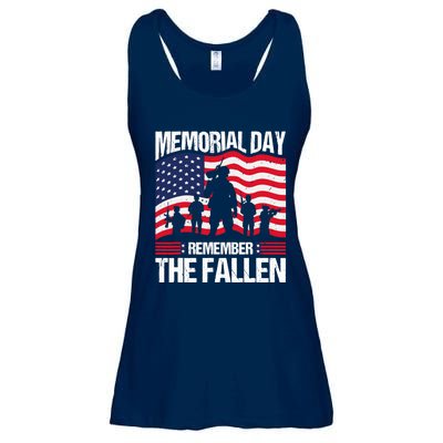 Memorial Day Remember the Proud Veteran Military Vintage Ladies Essential Flowy Tank