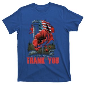 Memorial Day Red Poppy Flower Fallen Hero Veteran Usa Flag Gift T-Shirt