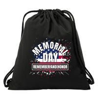 Memorial Day Remember And Honor Fun Veteran Graphic Great Gift Drawstring Bag