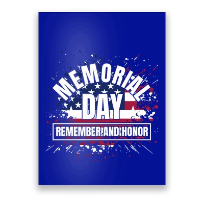 Memorial Day Remember And Honor Fun Veteran Graphic Great Gift Poster