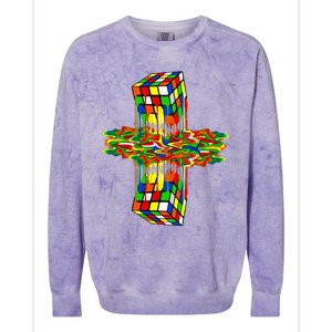 Melting Down Rubik Rubix Rubics Player Cube Colorblast Crewneck Sweatshirt