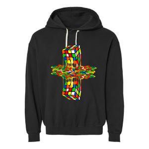 Melting Down Rubik Rubix Rubics Player Cube Garment-Dyed Fleece Hoodie