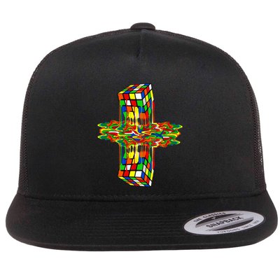 Melting Down Rubik Rubix Rubics Player Cube Flat Bill Trucker Hat