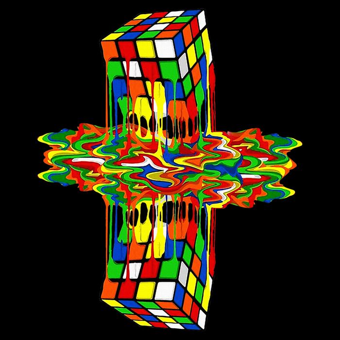 Melting Down Rubik Rubix Rubics Player Cube Flat Bill Trucker Hat