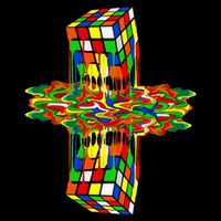 Melting Down Rubik Rubix Rubics Player Cube 16 in Basic Backpack