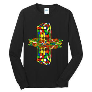 Melting Down Rubik Rubix Rubics Player Cube Tall Long Sleeve T-Shirt