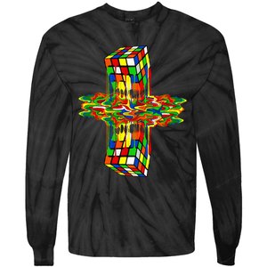 Melting Down Rubik Rubix Rubics Player Cube Tie-Dye Long Sleeve Shirt