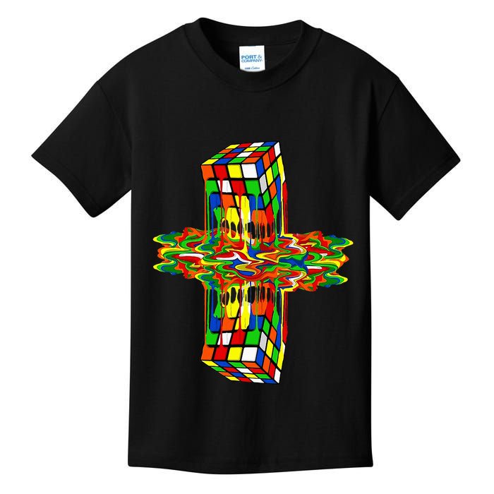 Melting Down Rubik Rubix Rubics Player Cube Kids T-Shirt