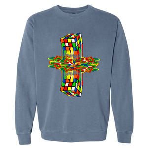 Melting Down Rubik Rubix Rubics Player Cube Garment-Dyed Sweatshirt