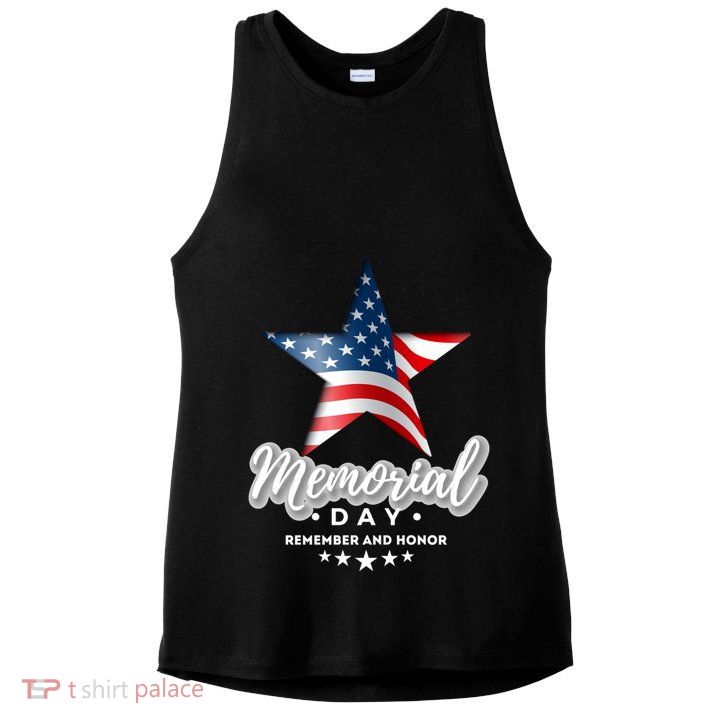 Memorial Day Remember And Honor Gift Ladies PosiCharge Tri-Blend Wicking Tank