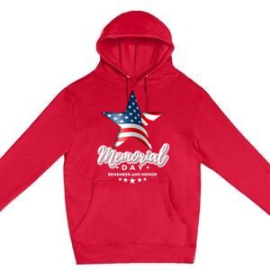 Memorial Day Remember And Honor Gift Premium Pullover Hoodie