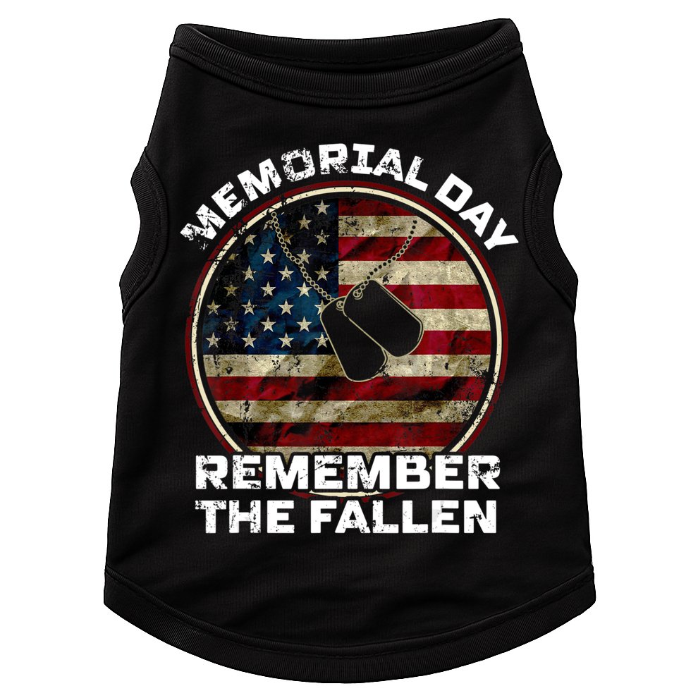 Memorial Day Remember The Fallen Us Vintage Veteran Military Doggie Tank