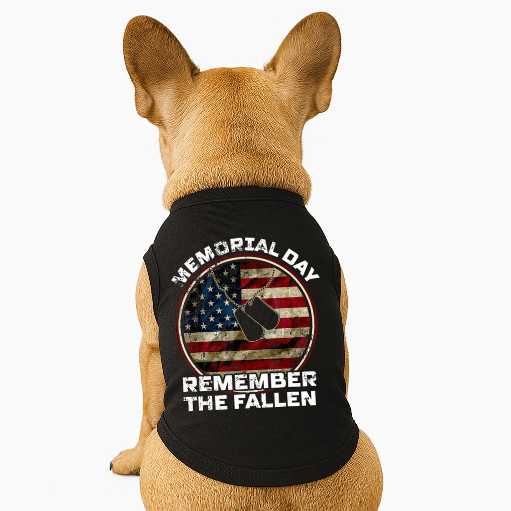 Memorial Day Remember The Fallen Us Vintage Veteran Military Doggie Tank