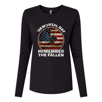 Memorial Day Remember The Fallen Us Vintage Veteran Military Womens Cotton Relaxed Long Sleeve T-Shirt