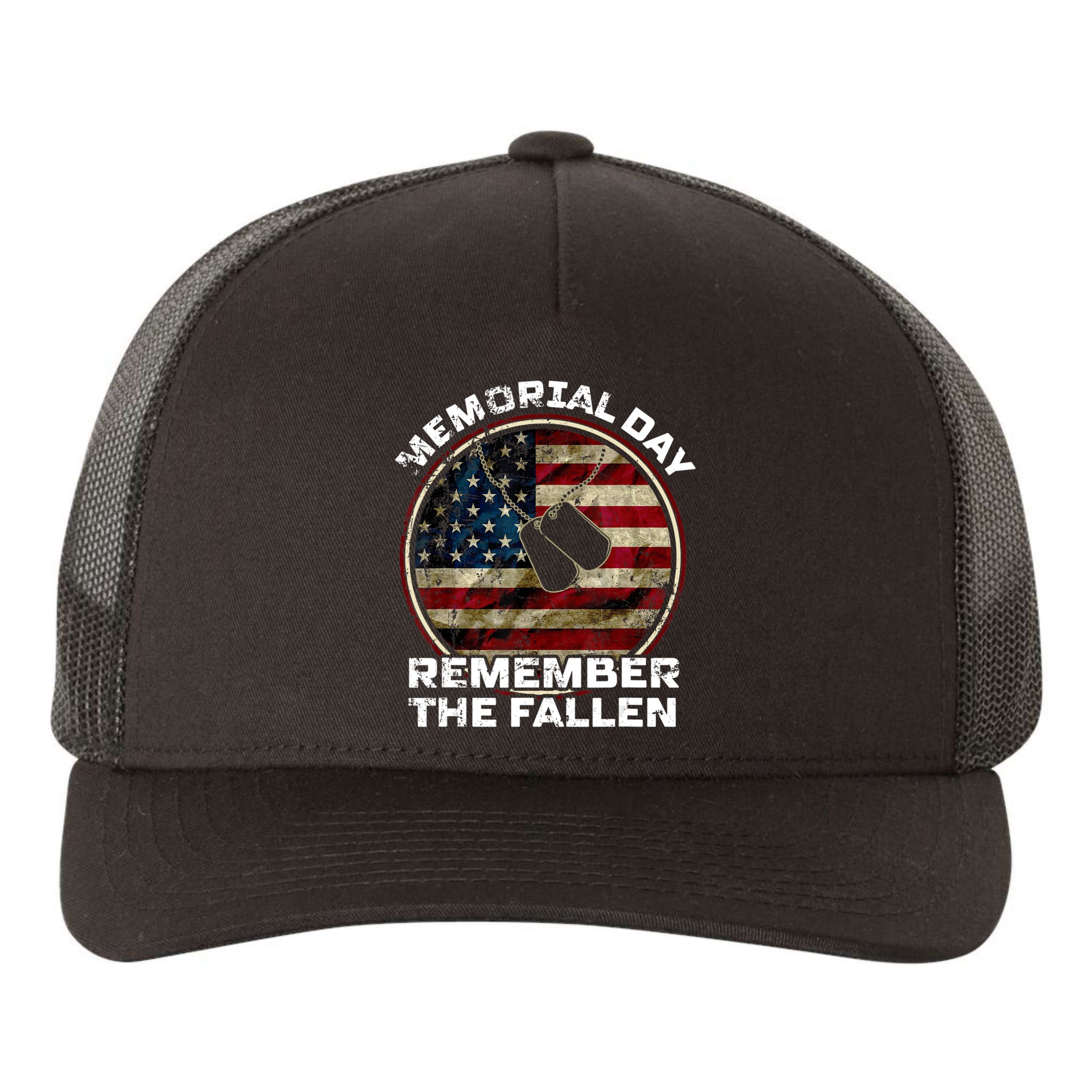 Memorial Day Remember The Fallen Us Vintage Veteran Military Yupoong Adult 5-Panel Trucker Hat