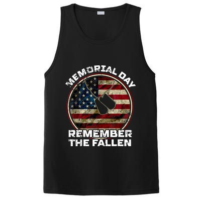 Memorial Day Remember The Fallen Us Vintage Veteran Military PosiCharge Competitor Tank