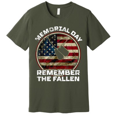 Memorial Day Remember The Fallen Us Vintage Veteran Military Premium T-Shirt
