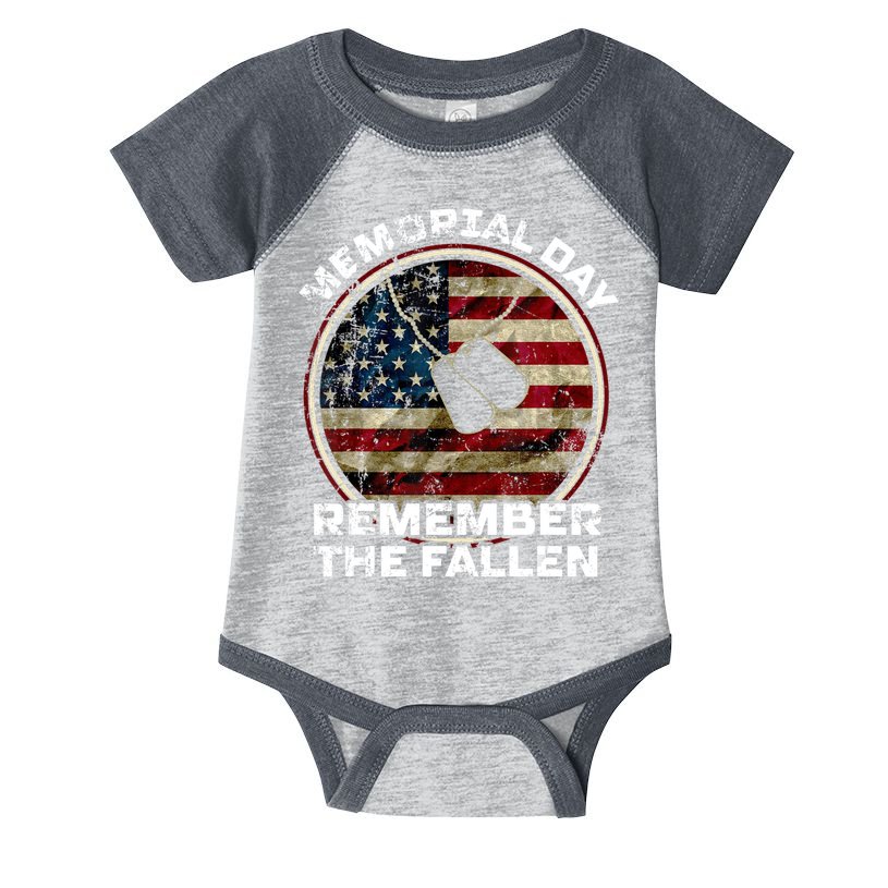 Memorial Day Remember The Fallen Us Vintage Veteran Military Infant Baby Jersey Bodysuit
