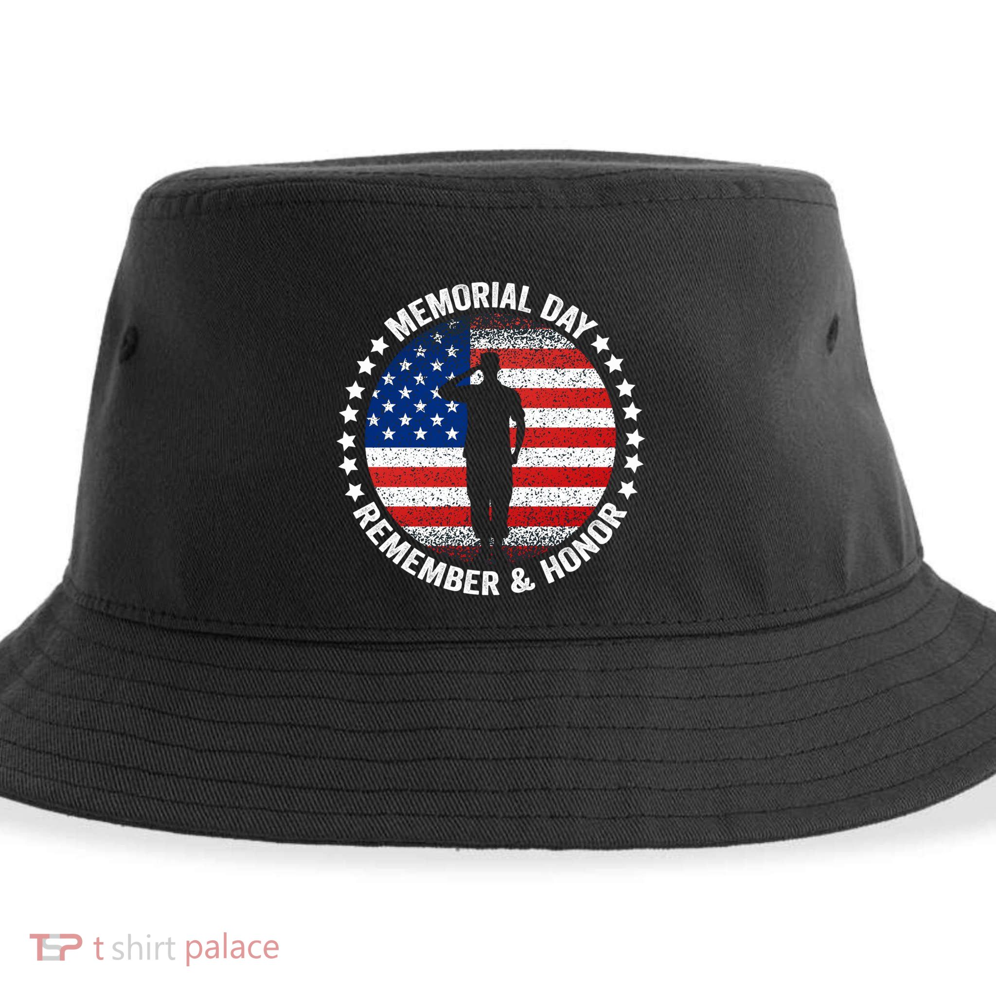 Memorial Day Remember And Honor Retro Vintage Usa Us Flag Gift Sustainable Bucket Hat