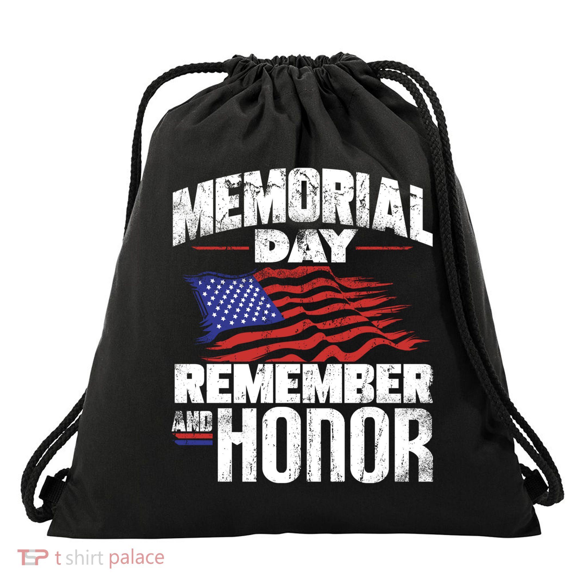 Memorial Day Remember And Honor Vintage Retro America Great Gift Drawstring Bag
