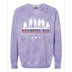 Memorial Day Remember Honor Veteran Usa Flag Pateriot Army Colorblast Crewneck Sweatshirt