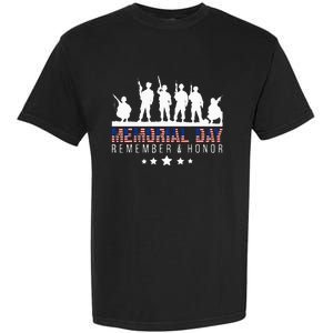 Memorial Day Remember Honor Veteran Usa Flag Pateriot Army Garment-Dyed Heavyweight T-Shirt