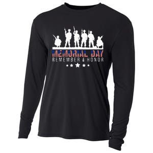 Memorial Day Remember Honor Veteran Usa Flag Pateriot Army Cooling Performance Long Sleeve Crew