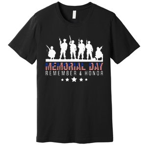 Memorial Day Remember Honor Veteran Usa Flag Pateriot Army Premium T-Shirt