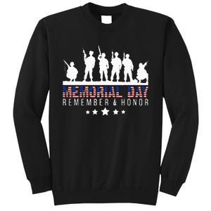 Memorial Day Remember Honor Veteran Usa Flag Pateriot Army Tall Sweatshirt