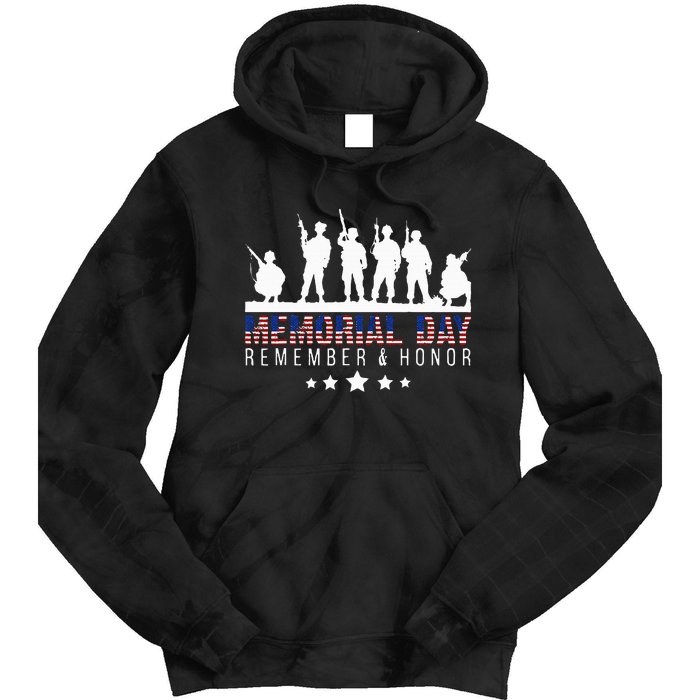 Memorial Day Remember Honor Veteran Usa Flag Pateriot Army Tie Dye Hoodie