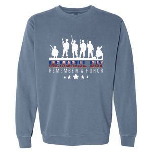 Memorial Day Remember Honor Veteran Usa Flag Pateriot Army Garment-Dyed Sweatshirt