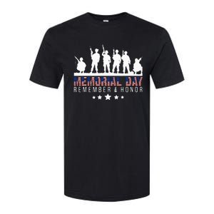 Memorial Day Remember Honor Veteran Usa Flag Pateriot Army Softstyle CVC T-Shirt