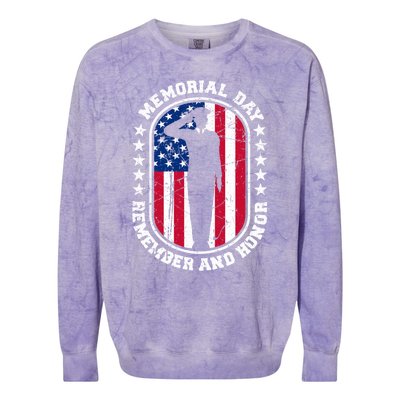 Memorial Day Remember Honor Veterans Sacrifice For Freedom Cute Gift Colorblast Crewneck Sweatshirt