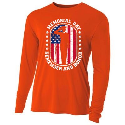 Memorial Day Remember Honor Veterans Sacrifice For Freedom Cute Gift Cooling Performance Long Sleeve Crew