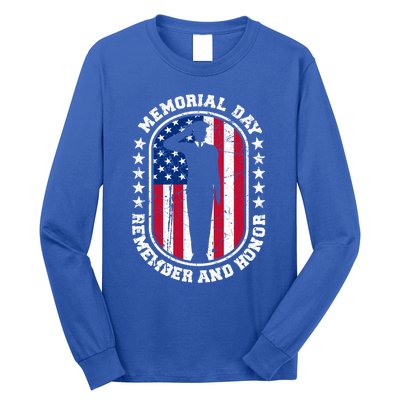 Memorial Day Remember Honor Veterans Sacrifice For Freedom Cute Gift Long Sleeve Shirt