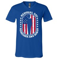 Memorial Day Remember Honor Veterans Sacrifice For Freedom Cute Gift V-Neck T-Shirt