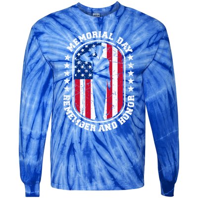 Memorial Day Remember Honor Veterans Sacrifice For Freedom Cute Gift Tie-Dye Long Sleeve Shirt