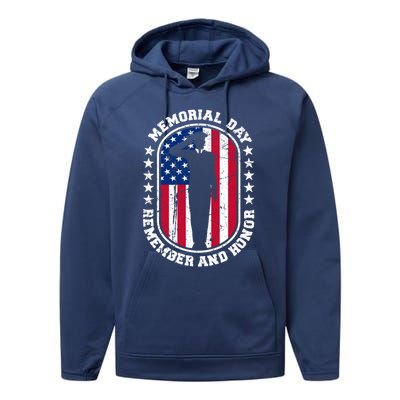 Memorial Day Remember Honor Veterans Sacrifice For Freedom Cute Gift Performance Fleece Hoodie