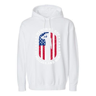 Memorial Day Remember Honor Veterans Sacrifice For Freedom Cute Gift Garment-Dyed Fleece Hoodie