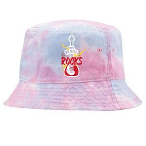 My Dad Rocks Bass Guitar Player Daddy Fathers Day Great Gift Tie-Dyed Bucket Hat